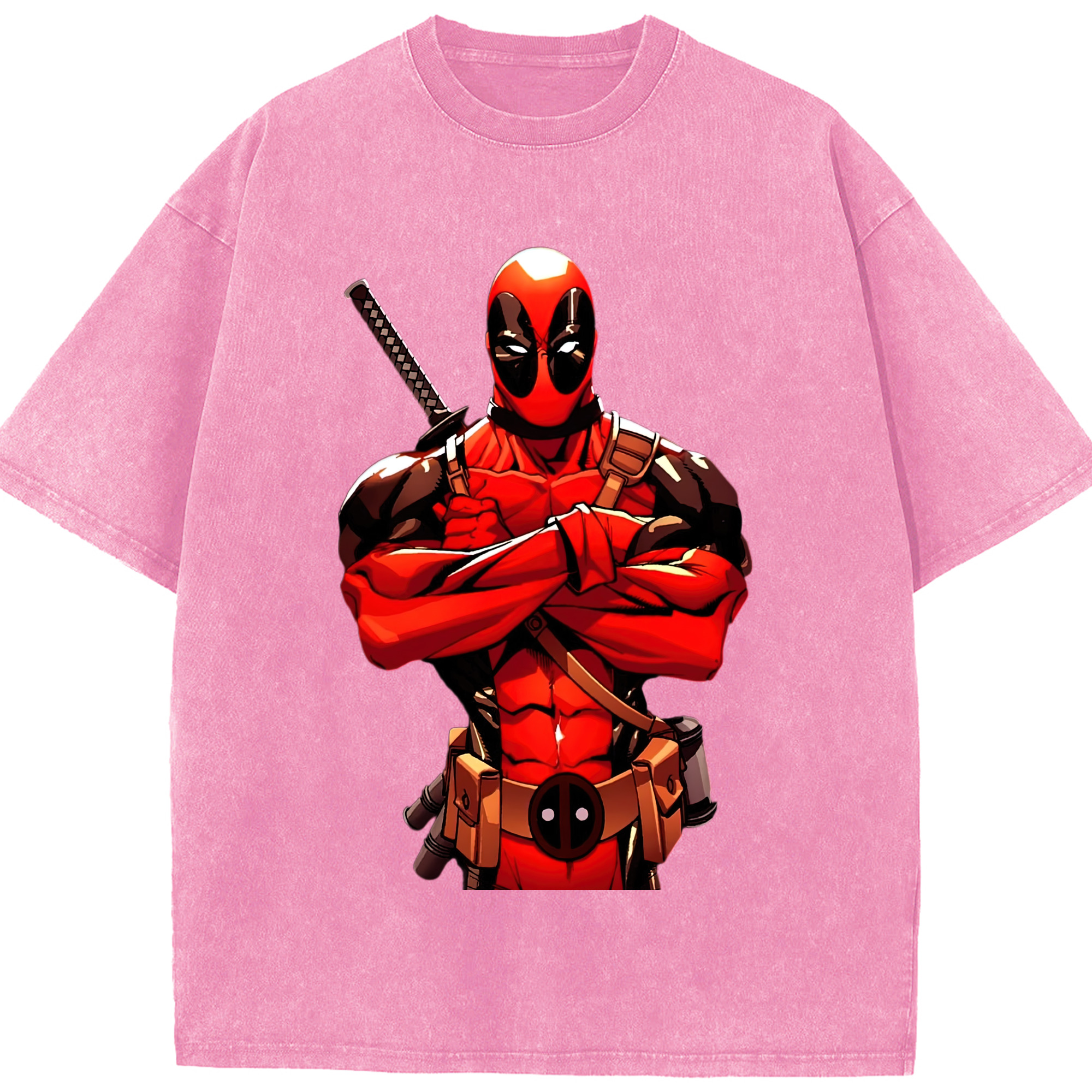 （画像用） Deadpool デッドプール 綿100% ヴィンテージ風 半袖Tシャツ（フロントプリント）